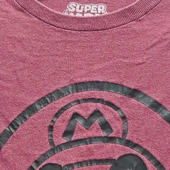 SUPER MARIO Tee Shirt - Size Large Youth - Burgundy Color - Picture 5 of 15